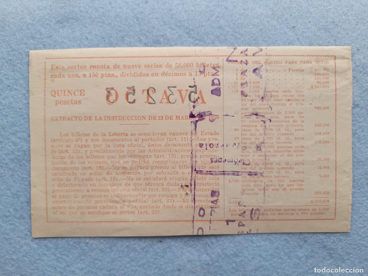 Loter&iacute;a nacional: D&eacute;cimo. Sorteo n&ordm;: 27 de 1960. - Foto 2