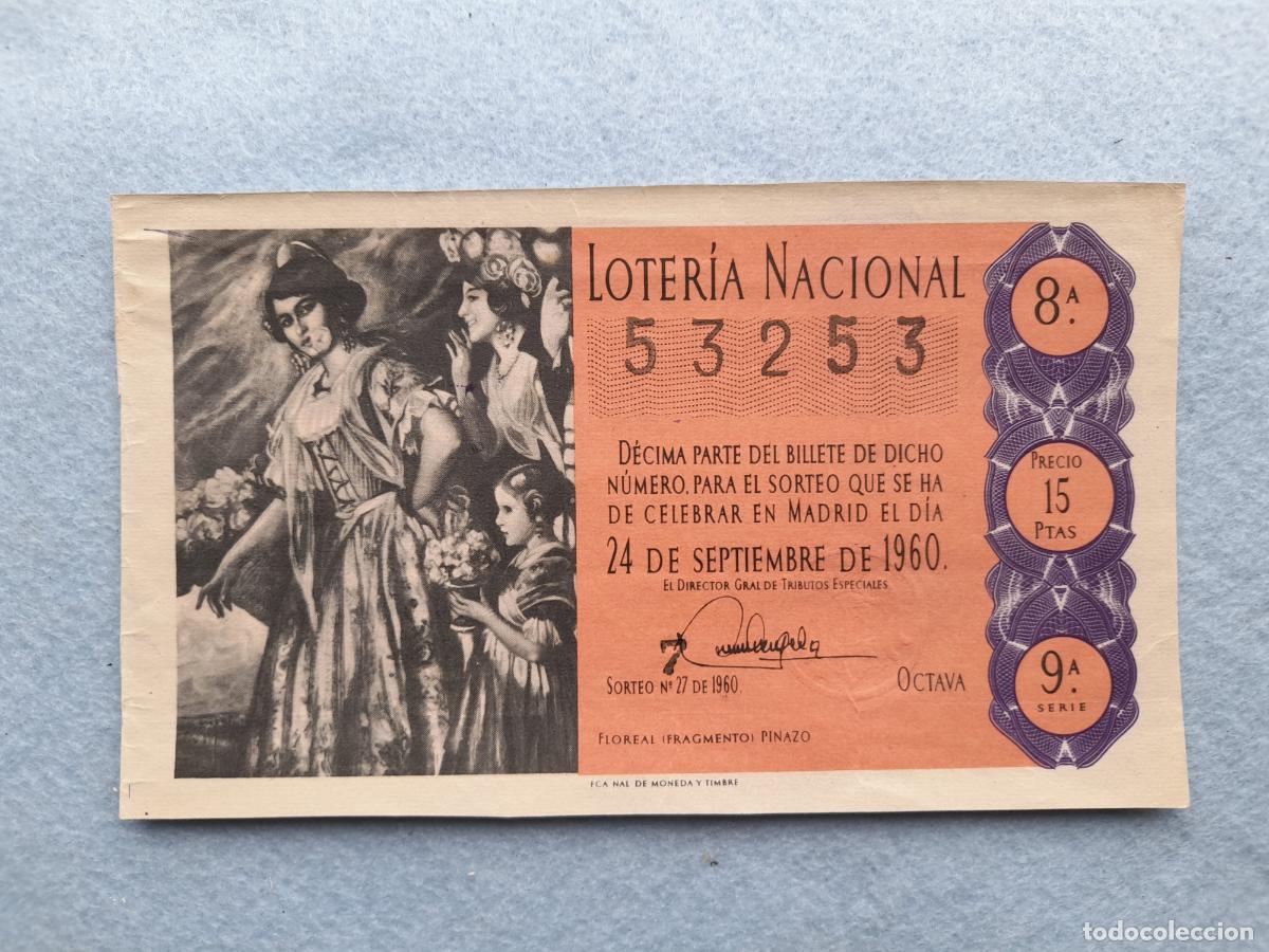 Loter&iacute;a nacional: D&eacute;cimo. Sorteo n&ordm;: 27 de 1960. - Foto 1