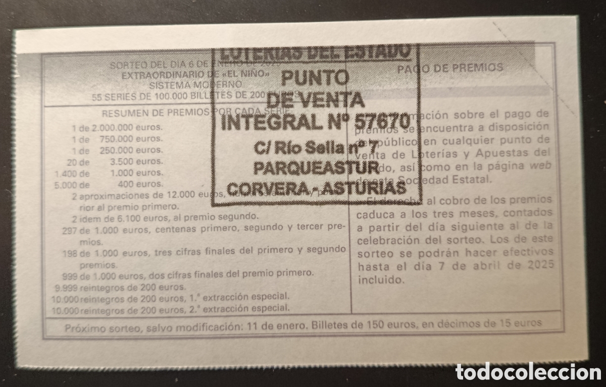 Loter&iacute;a nacional: D&Eacute;CIMO (6/ENERO/2025) - Foto 1