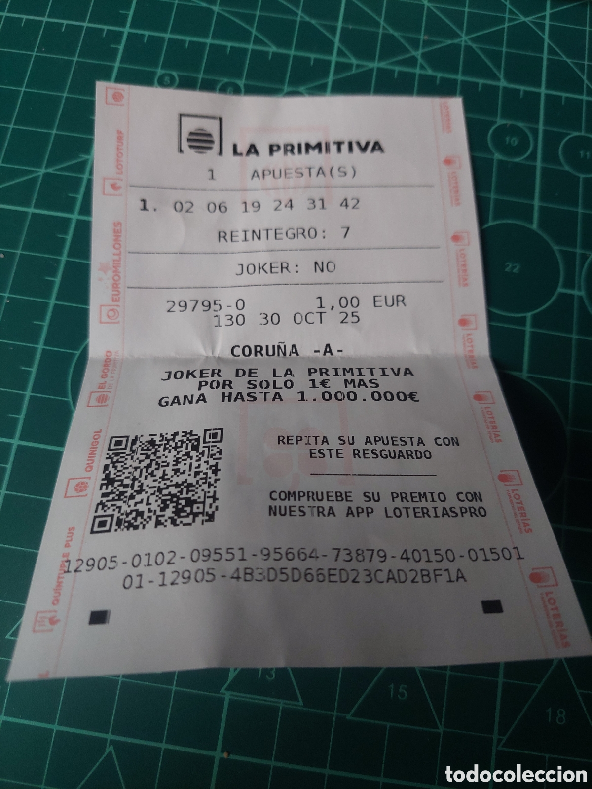 Loter&iacute;a nacional: BOLETO LA PRIMITIVA CORU&Ntilde;A - Foto 1