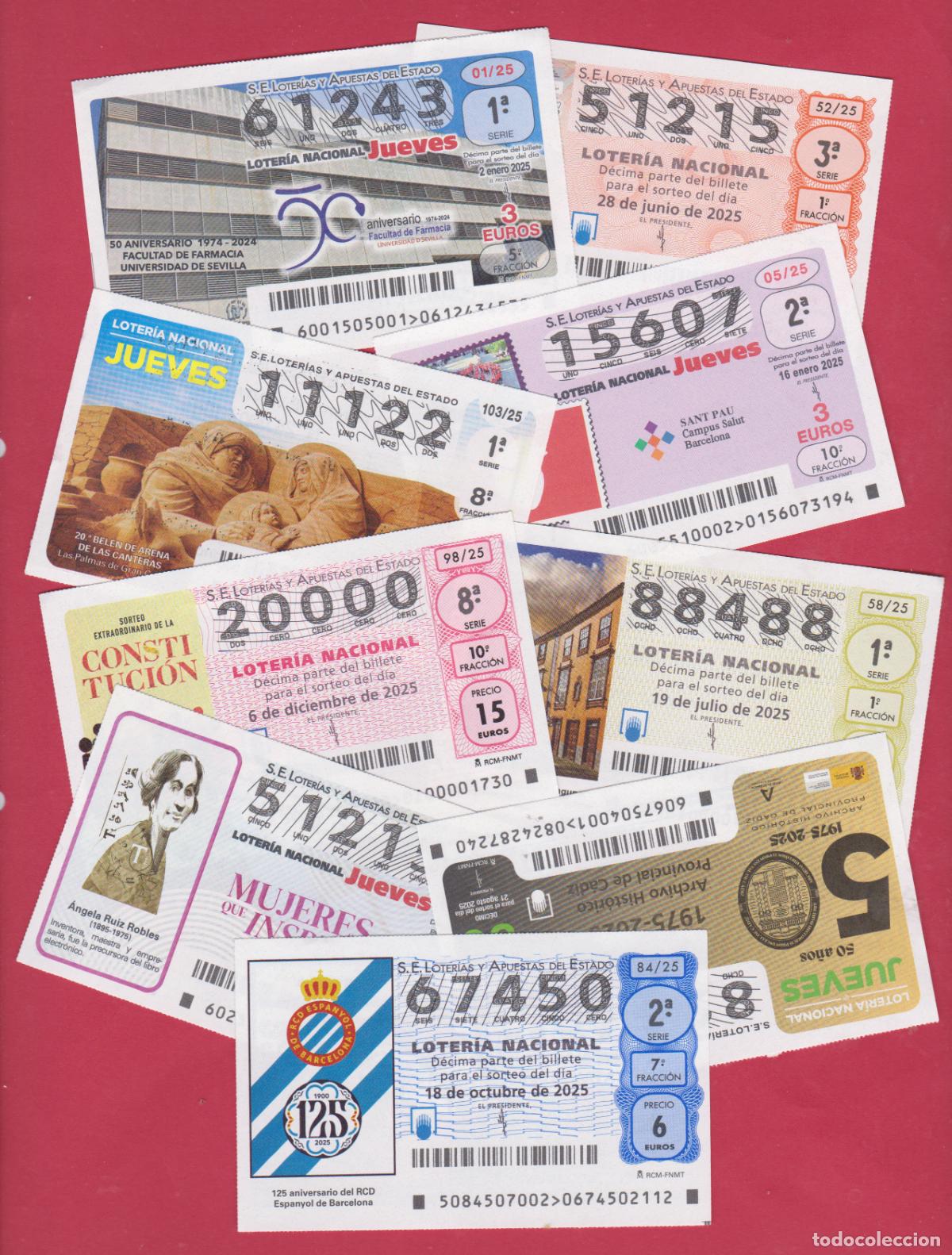 Loterie Nationale: LOTERIA A&Ntilde;O COMPLETO 2025 JUEVES Y SABADOS 103 DECIMOS