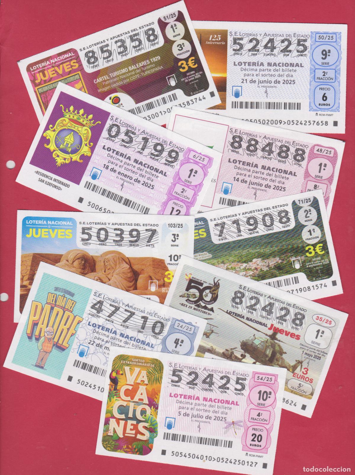 Loterie Nationale: LOTERIA A&Ntilde;O COMPLETO 2025 JUEVES Y SABADOS 103 DECIMOS