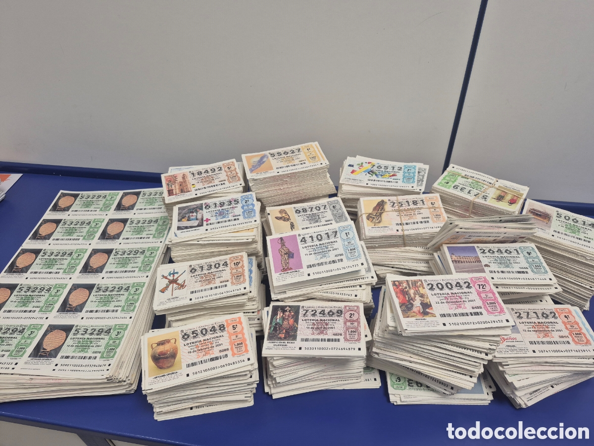 Loter&iacute;a Nacional: LOTERIA NACIONAL A&Ntilde;O 2001 LOTE DE MILES DE BILLETES Y DECIMOS