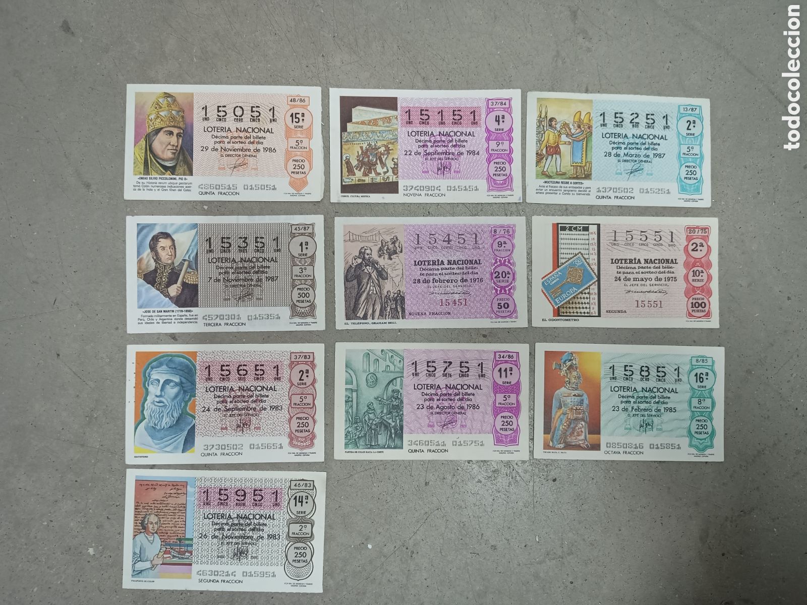 Nationale spanische Lotterie: N&Uacute;MEROS CAPIC&Uacute;AS - 15051 A 15951 - PRECIO POR UNIDAD - ME QUEDAN LOS DE LA FOTOGRAF&Iacute;A