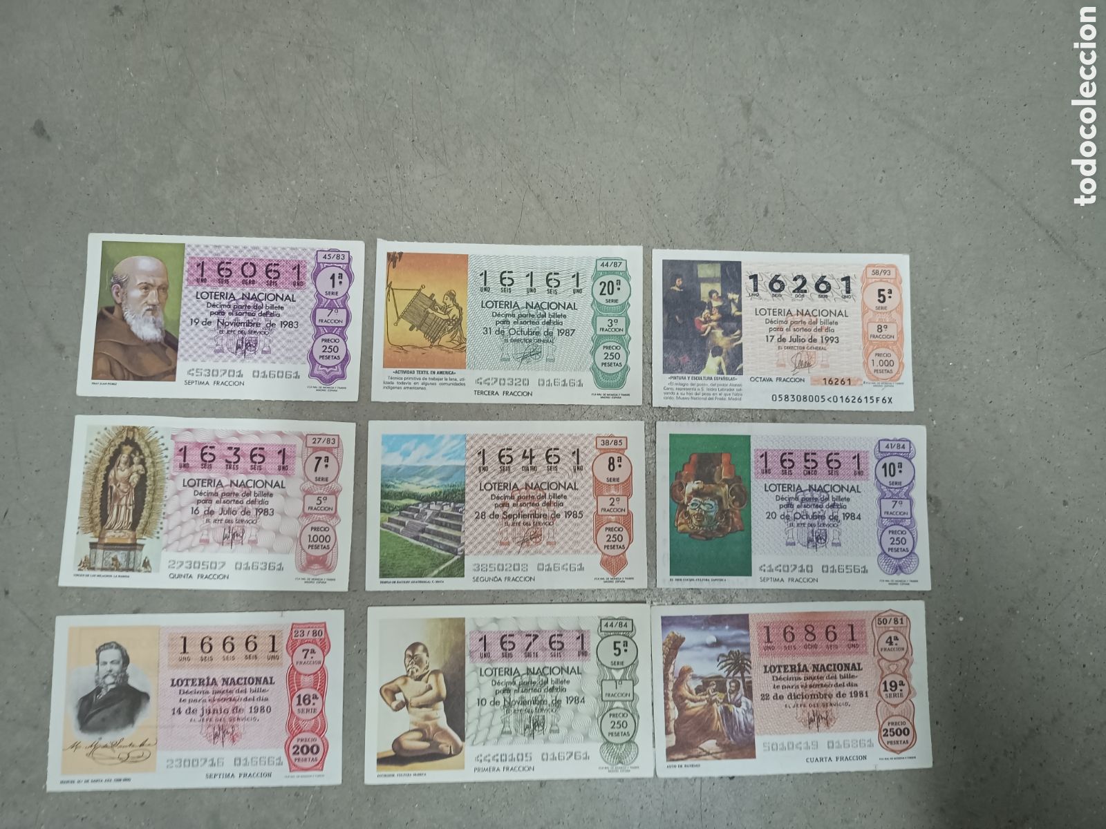Nationale spanische Lotterie: N&Uacute;MEROS CAPIC&Uacute;AS - 16061 A 16961 - PRECIO POR UNIDAD - ME QUEDAN LOS DE LA FOTOGRAF&Iacute;A