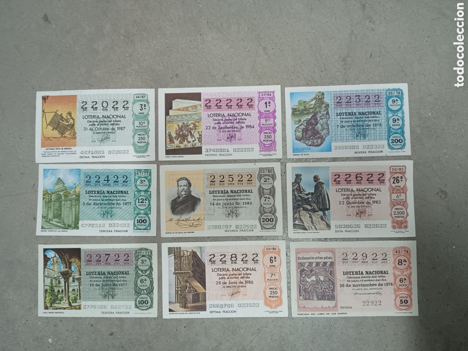 National Spanish Lottery: N&Uacute;MEROS CAPIC&Uacute;AS - 22022 A 22922 - PRECIO POR UNIDAD - ME QUEDAN LOS DE LA FOTOGRAF&Iacute;A