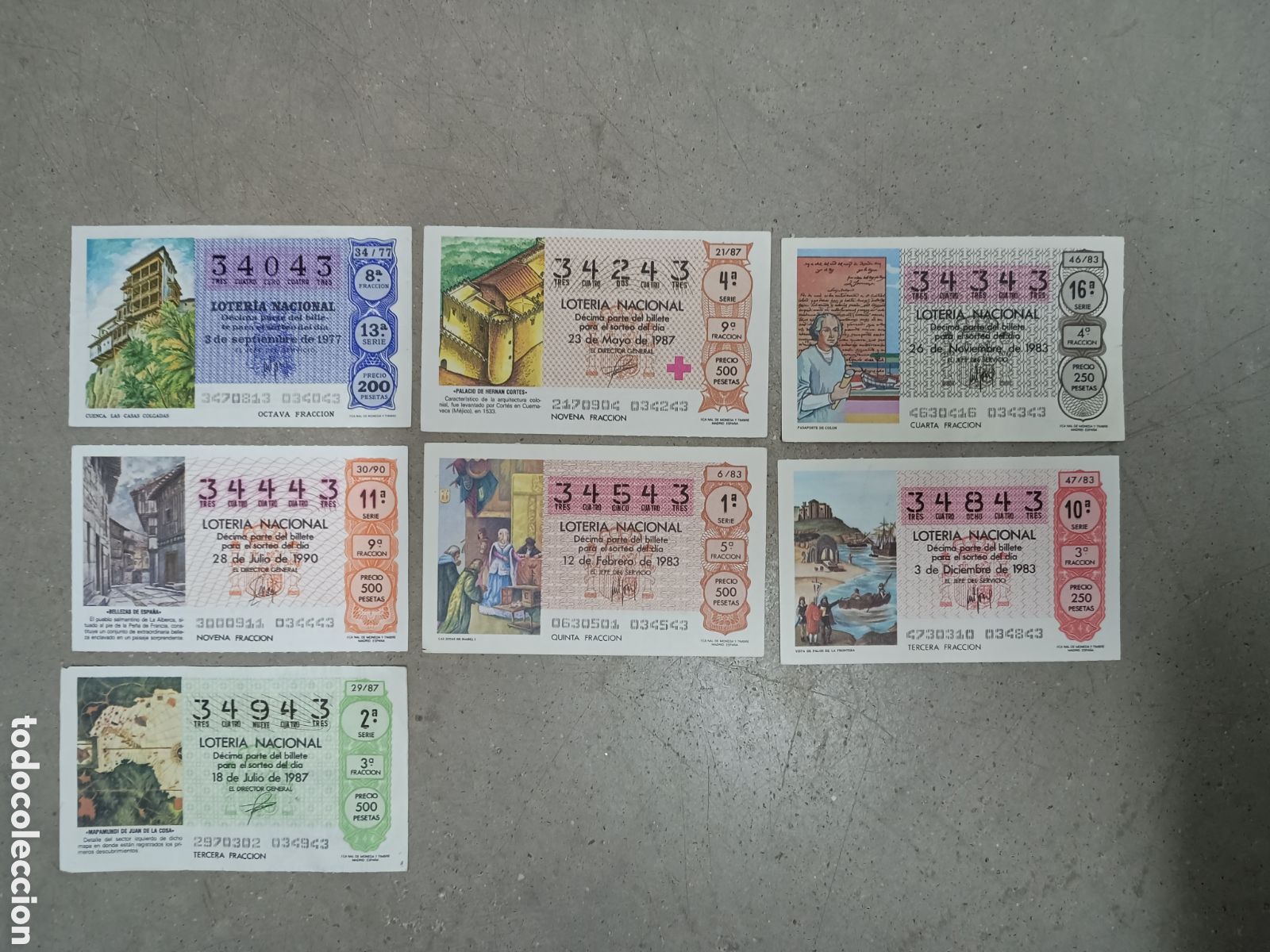 National Spanish Lottery: N&Uacute;MEROS CAPIC&Uacute;AS - 34043 A 34943 - PRECIO POR UNIDAD - ME QUEDAN LOS DE LA FOTOGRAF&Iacute;A