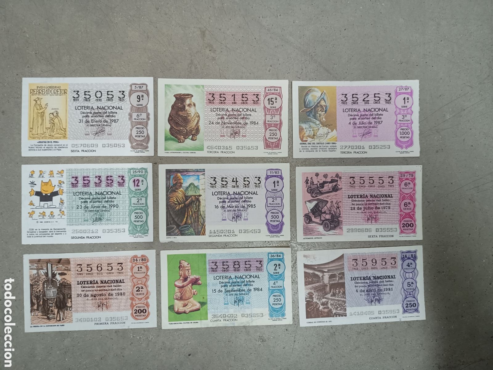 National Spanish Lottery: N&Uacute;MEROS CAPIC&Uacute;AS - 35053 A 35953 - PRECIO POR UNIDAD - ME QUEDAN LOS DE LA FOTOGRAF&Iacute;A