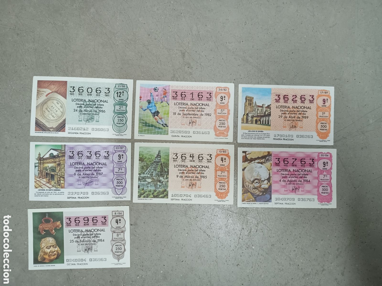 National Spanish Lottery: N&Uacute;MEROS CAPIC&Uacute;AS - 36063 A 36963 - PRECIO POR UNIDAD - ME QUEDAN LOS DE LA FOTOGRAF&Iacute;A