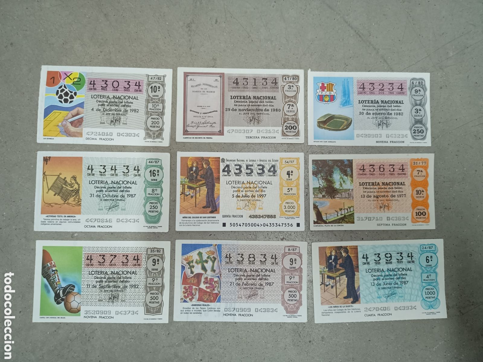 National Spanish Lottery: N&Uacute;MEROS CAPIC&Uacute;AS - 43034 A 43934 - PRECIO POR UNIDAD - ME QUEDAN LOS DE LA FOTOGRAF&Iacute;A