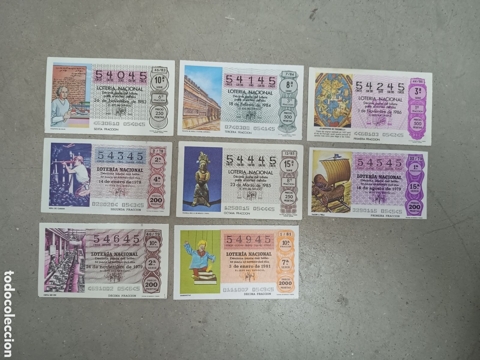 National Spanish Lottery: N&Uacute;MEROS CAPIC&Uacute;AS - 54045 A 54945 - PRECIO POR UNIDAD - ME QUEDAN LOS DE LA FOTOGRAF&Iacute;A