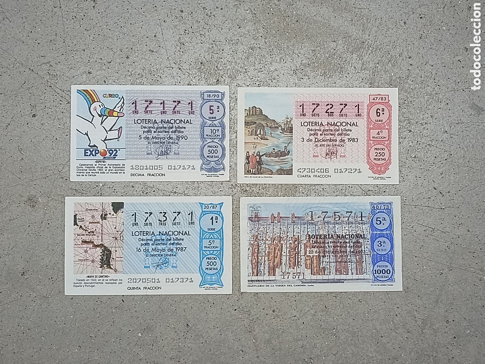 Nationale spanische Lotterie: N&Uacute;MEROS CAPIC&Uacute;AS - 17071 A 17971 - PRECIO POR UNIDAD - ME QUEDAN LOS DE LA FOTOGRAF&Iacute;A