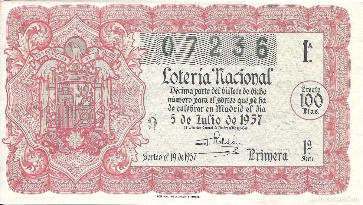 Loter&iacute;a Nacional: LOTER&Iacute;A NACIONAL. SORTEO 19 DE 1957