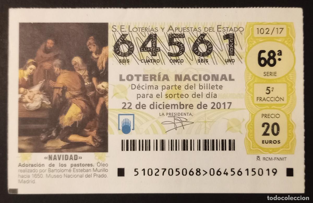 Loter&iacute;a Nacional: D&Eacute;CIMO DE LOTERIA - 22-DICIEMBRE-2017 - ADORACI&Oacute;N PASTORES, MURILLO