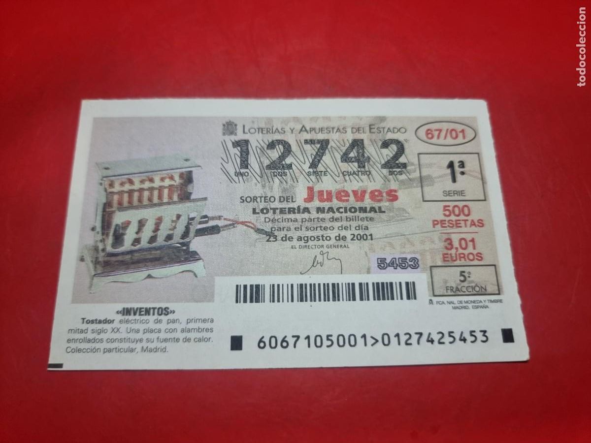 Lotteria Nationale Spagnola: DECIMO LOTERIA 67/01 JUEVES