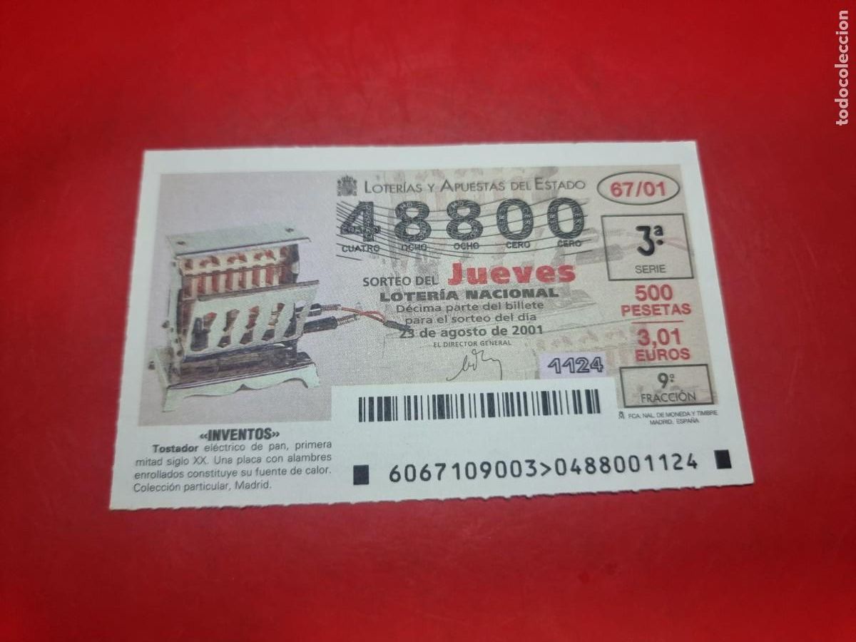 Lotteria Nationale Spagnola: DECIMO LOTERIA 67/01 JUEVES