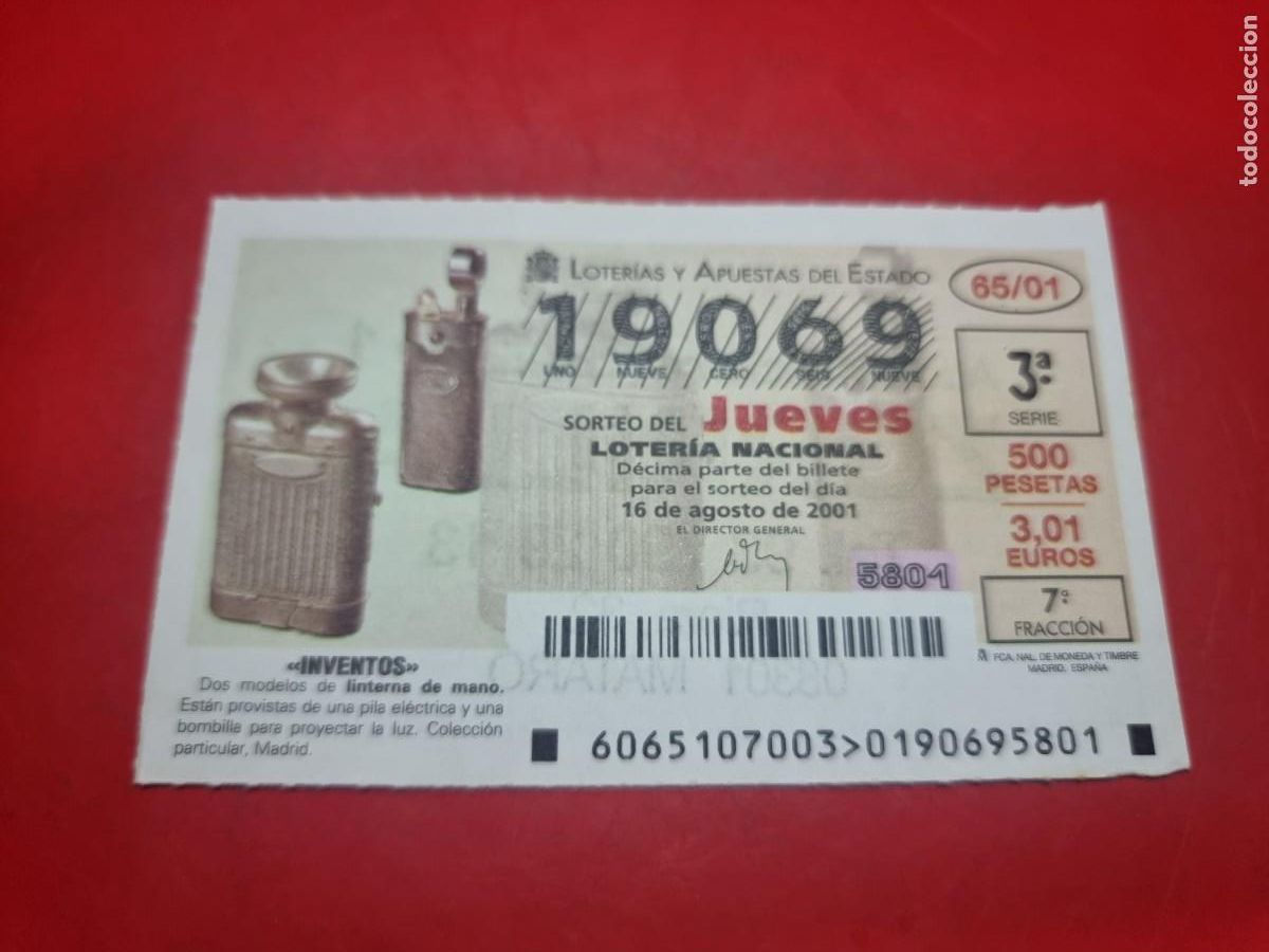 Lotteria Nationale Spagnola: DECIMO LOTERIA 66/01 JUEVES