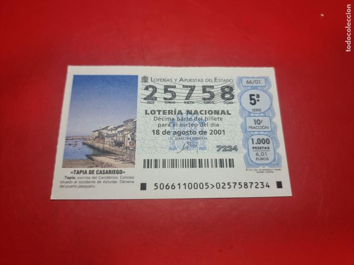 Lotteria Nationale Spagnola: DECIMO LOTERIA 66/01