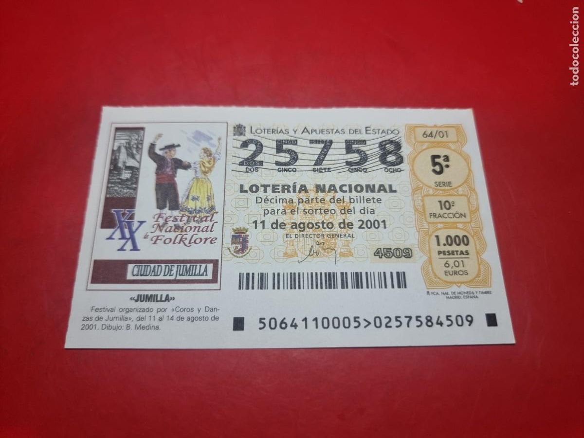 Lotteria Nationale Spagnola: DECIMO LOTERIA 64/01