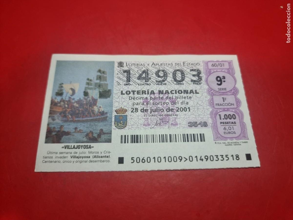 Lotteria Nationale Spagnola: DECIMO LOTERIA 60/01