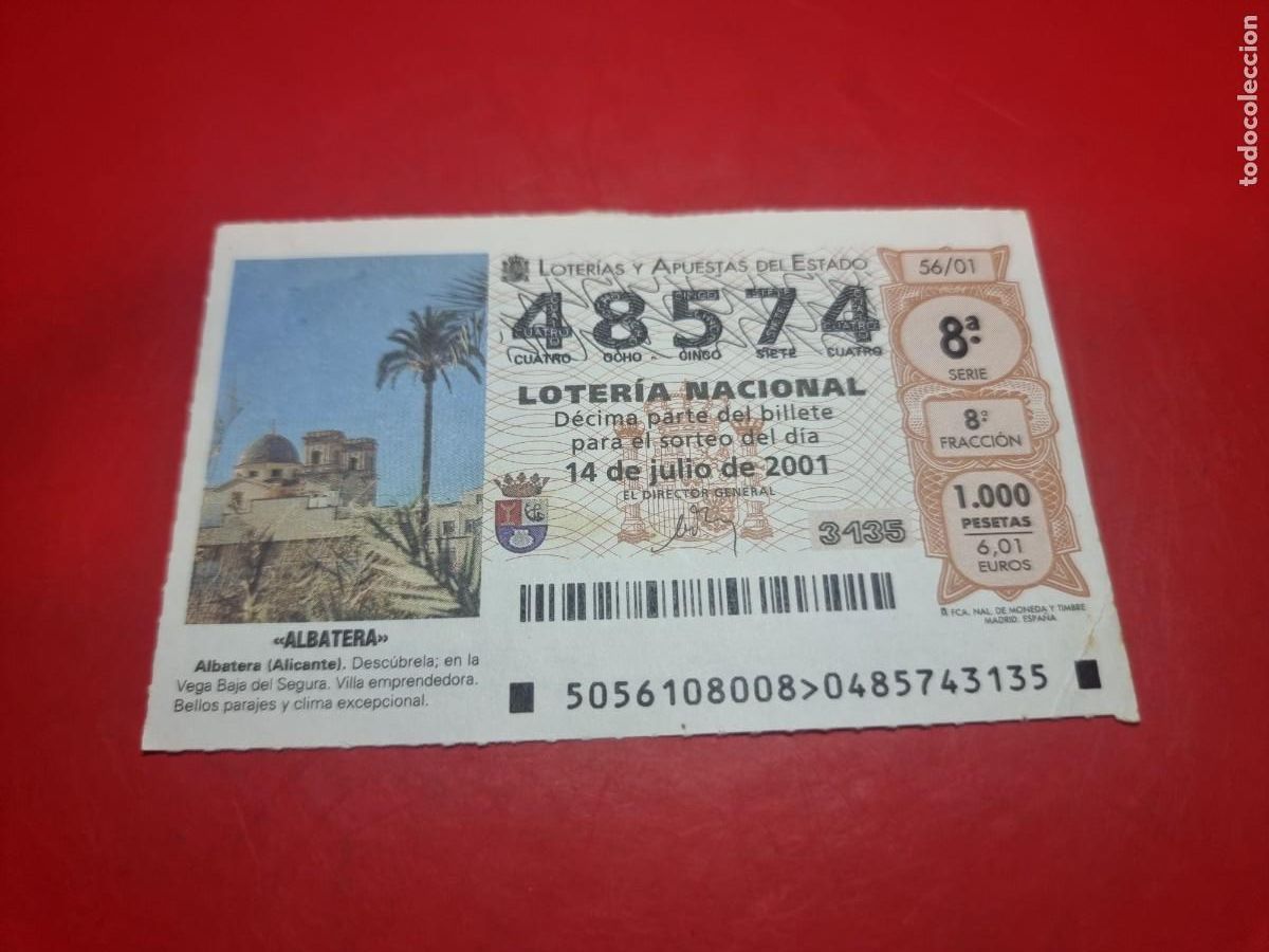 Lotteria Nationale Spagnola: DECIMO LOTERIA 54/01