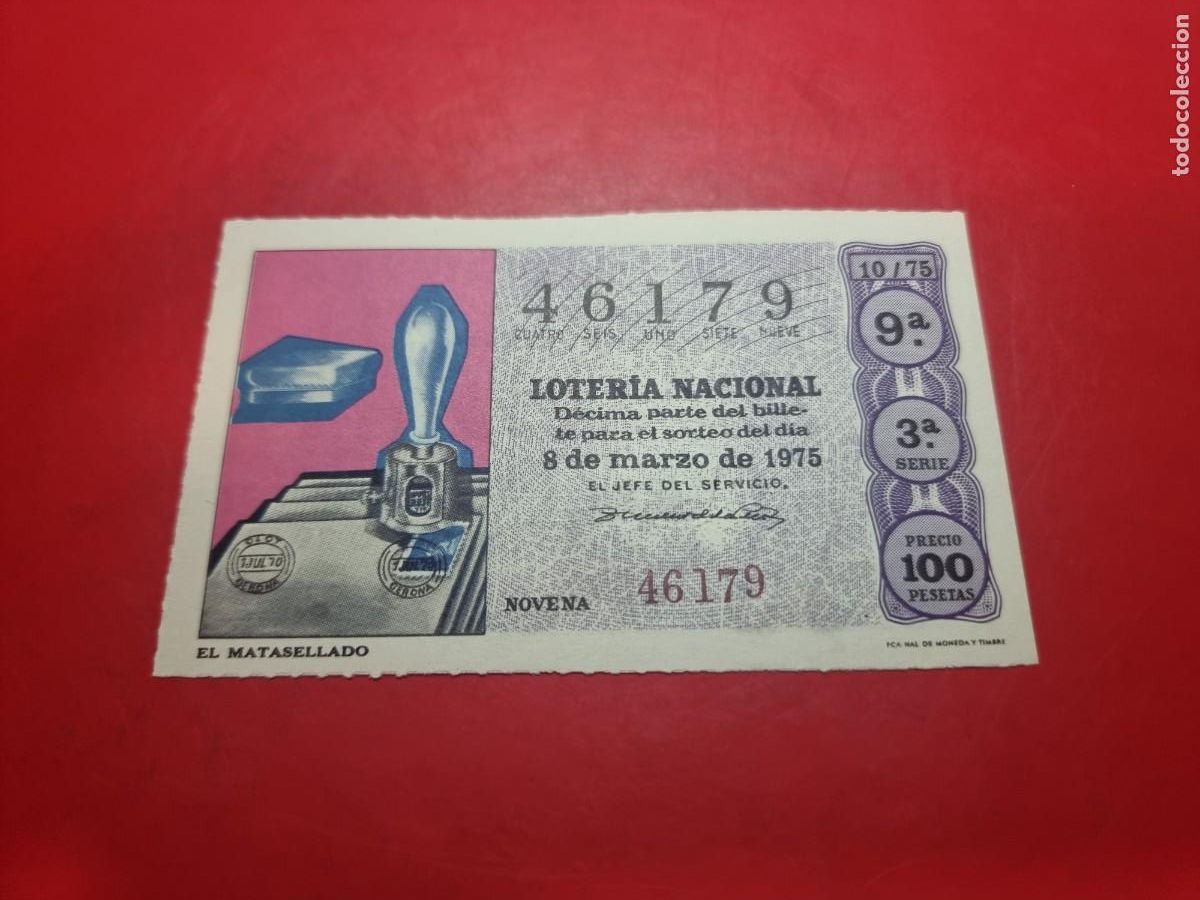 Loterie Nationale: DECIMO LOTERIA NACIONAL 10/75