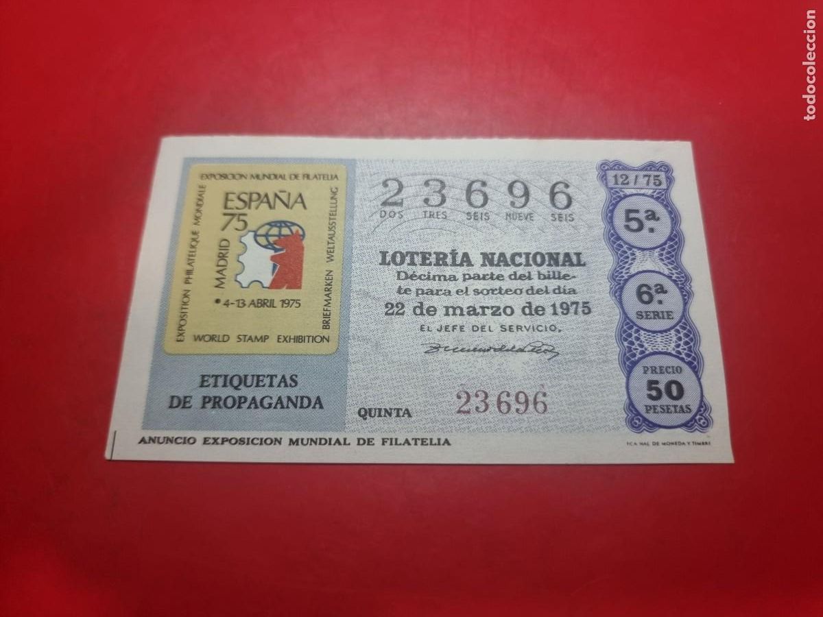 Loterie Nationale: DECIMO LOTERIA NACIONAL 12/75