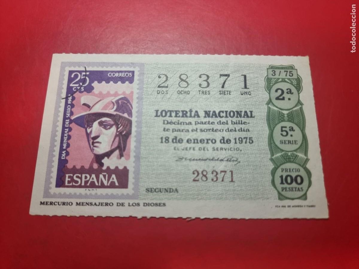 Loterie Nationale: DECIMO LOTERIA NACIONAL 3/75