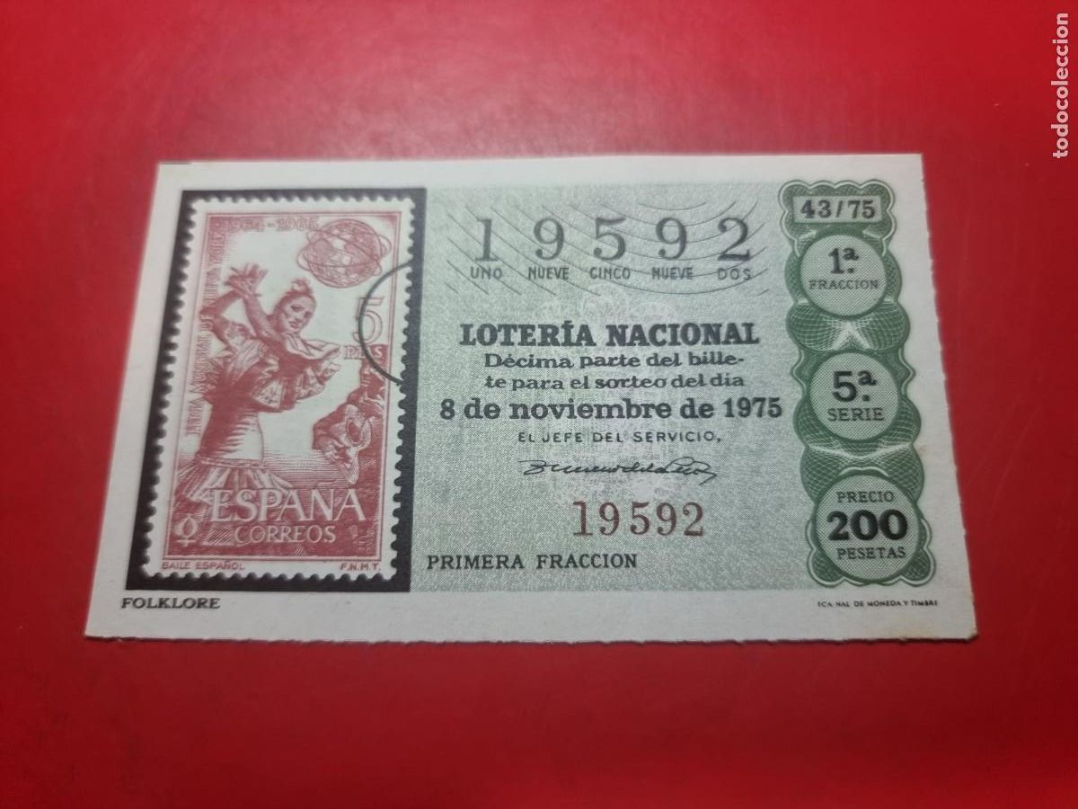 Loter&iacute;a Nacional: DECIMO LOTERIA NACIONAL 43/75