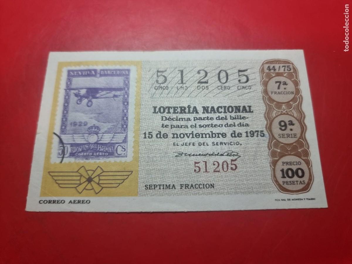 Loter&iacute;a Nacional: DECIMO LOTERIA NACIONAL 44/75