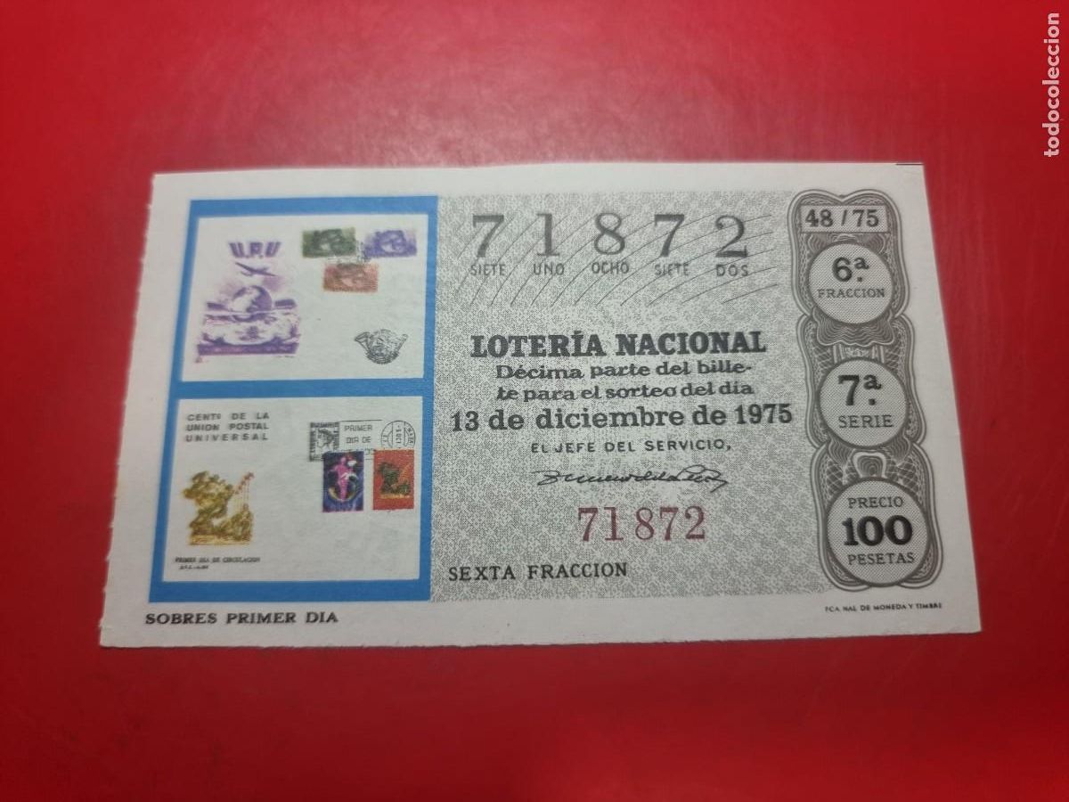 Loter&iacute;a Nacional: DECIMO LOTERIA NACIONAL 48/75