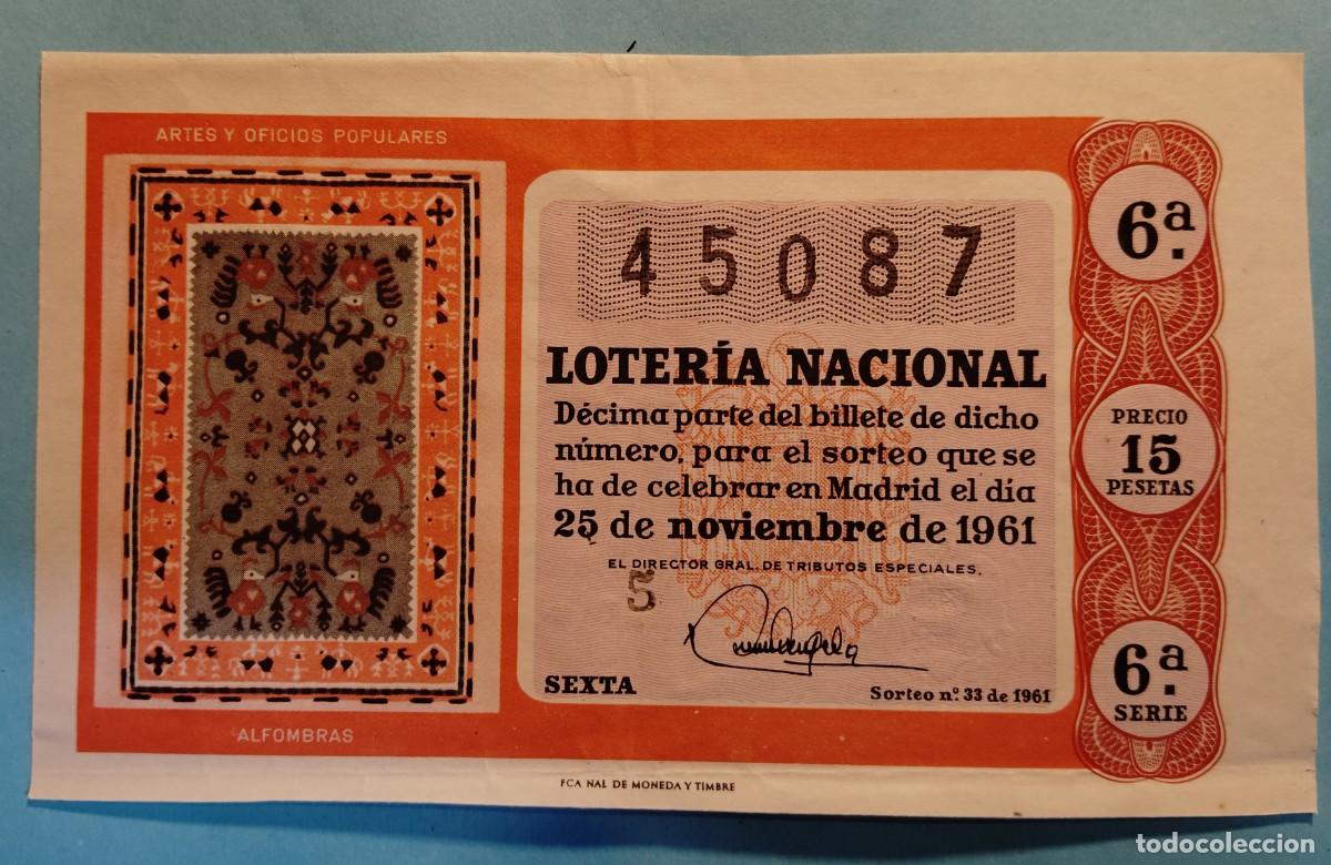 Loter&iacute;a Nacional: Loter&iacute;a Nacional, a&ntilde;o 1961, sorteo 33