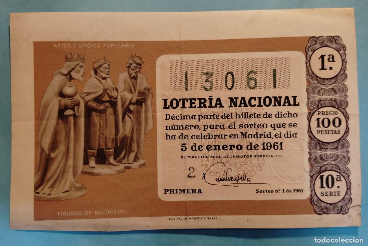 Loter&iacute;a Nacional: Loter&iacute;a Nacional, a&ntilde;o 1961, sorteo 1