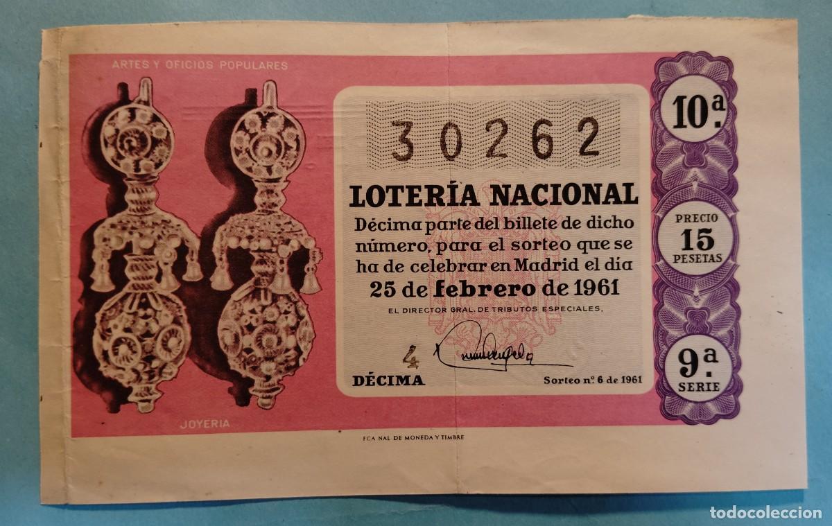Loter&iacute;a Nacional: Loter&iacute;a Nacional, a&ntilde;o 1961, sorteo 6