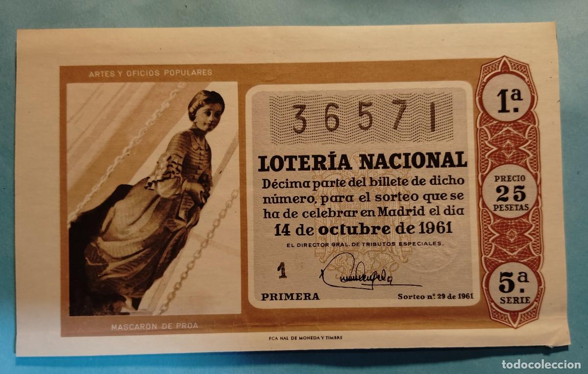 Loter&iacute;a Nacional: Loter&iacute;a Nacional, a&ntilde;o 1961, sorteo 29