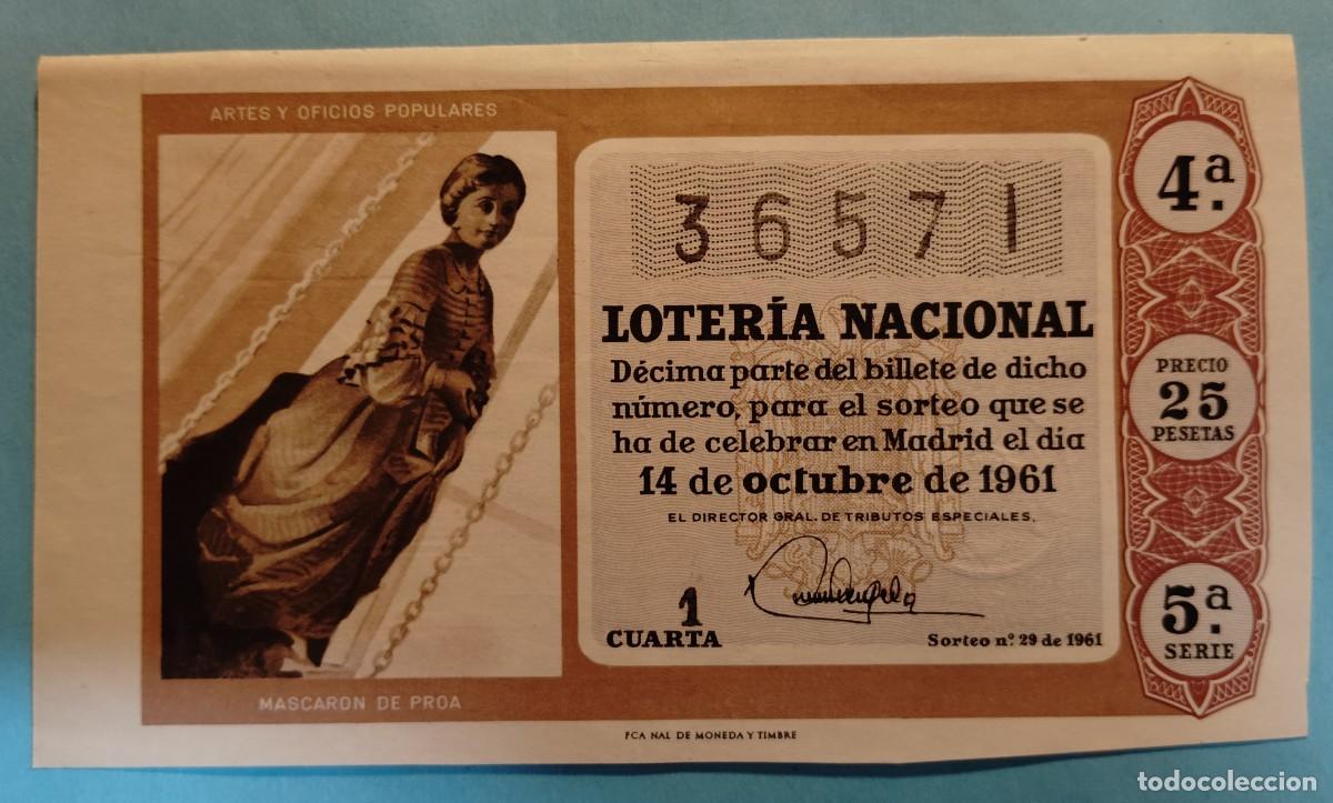 Loter&iacute;a Nacional: Loter&iacute;a Nacional, a&ntilde;o 1961, sorteo 29