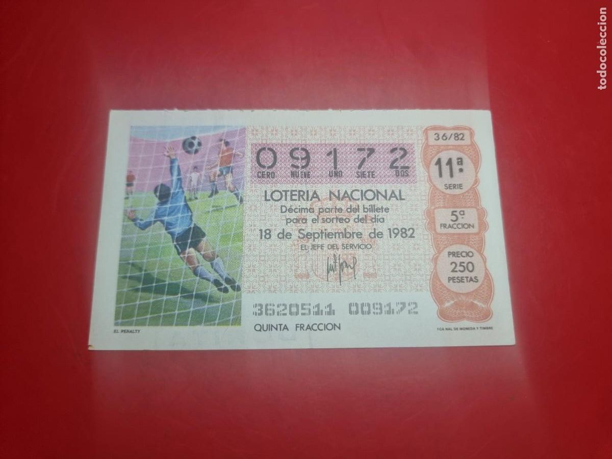 Loter&iacute;a Nacional: DECIMO LOTERIA NACIONAL 36/82