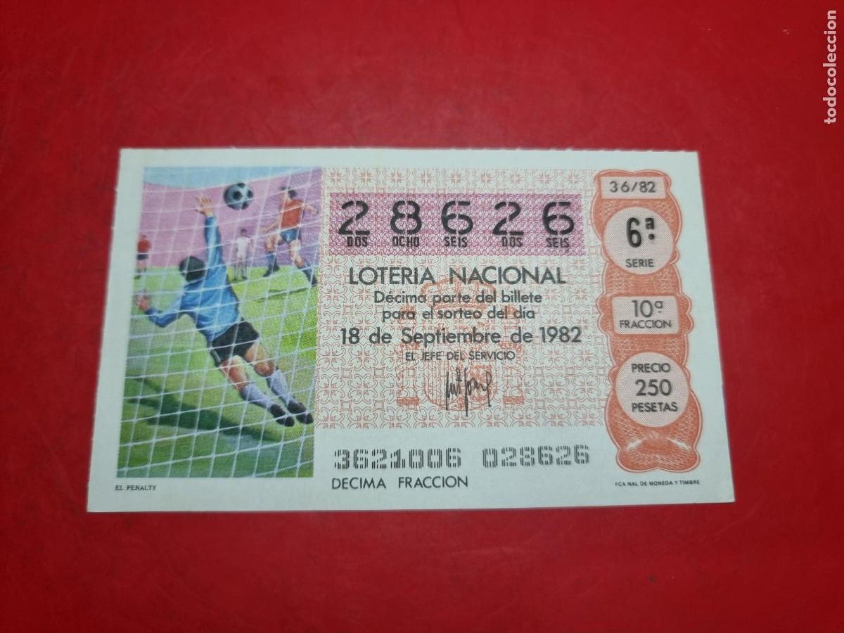 Loter&iacute;a Nacional: DECIMO LOTERIA NACIONAL 36/82