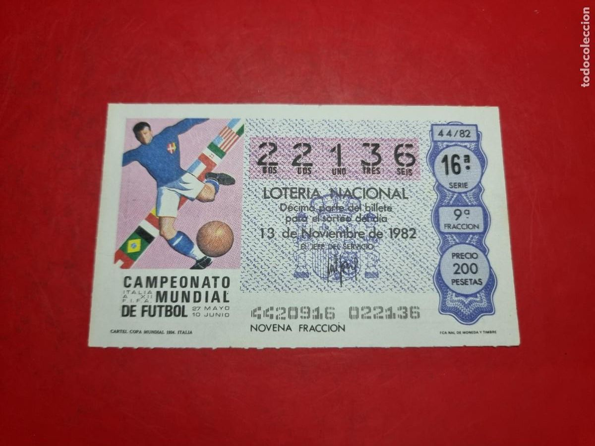 Loter&iacute;a Nacional: DECIMO LOTERIA NACIONAL 44/82