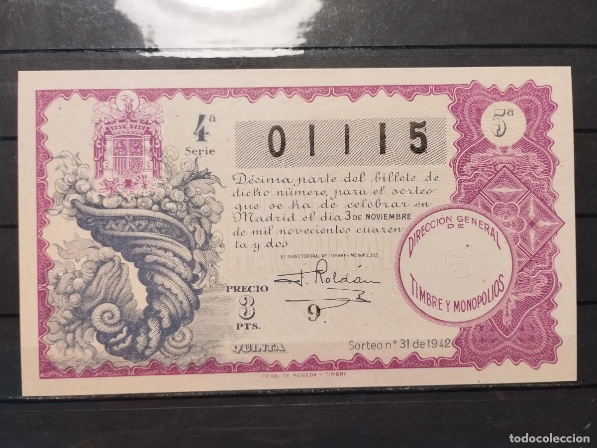 Lotaria Nacional: TKZ -- DECIMO LOTERIA NACIONAL. 1942. SORTEO N&ordm; 31. MADRID. PLANCHA