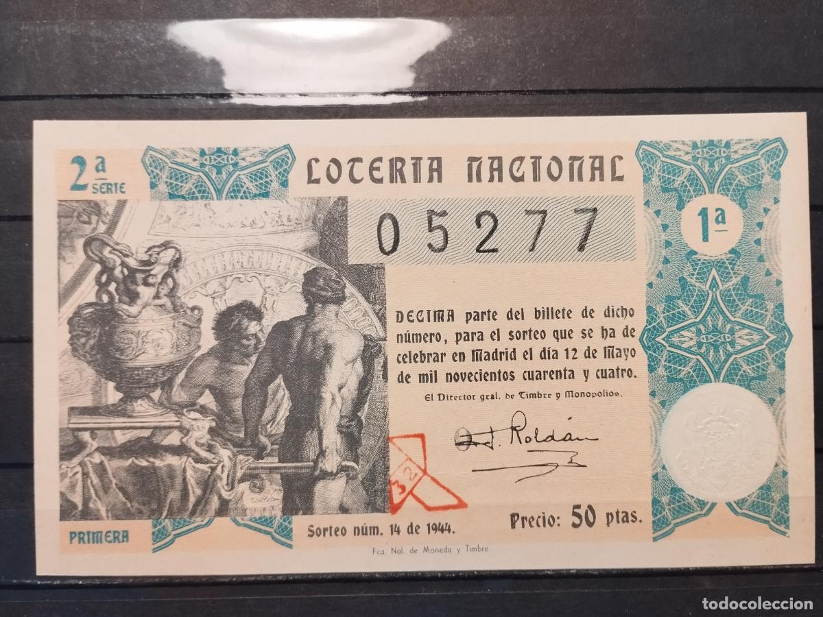 National Spanish Lottery: TKZ -- DECIMO LOTERIA NACIONAL. 1944. SORTEO N&ordm; 14. MADRID. PLANCHA