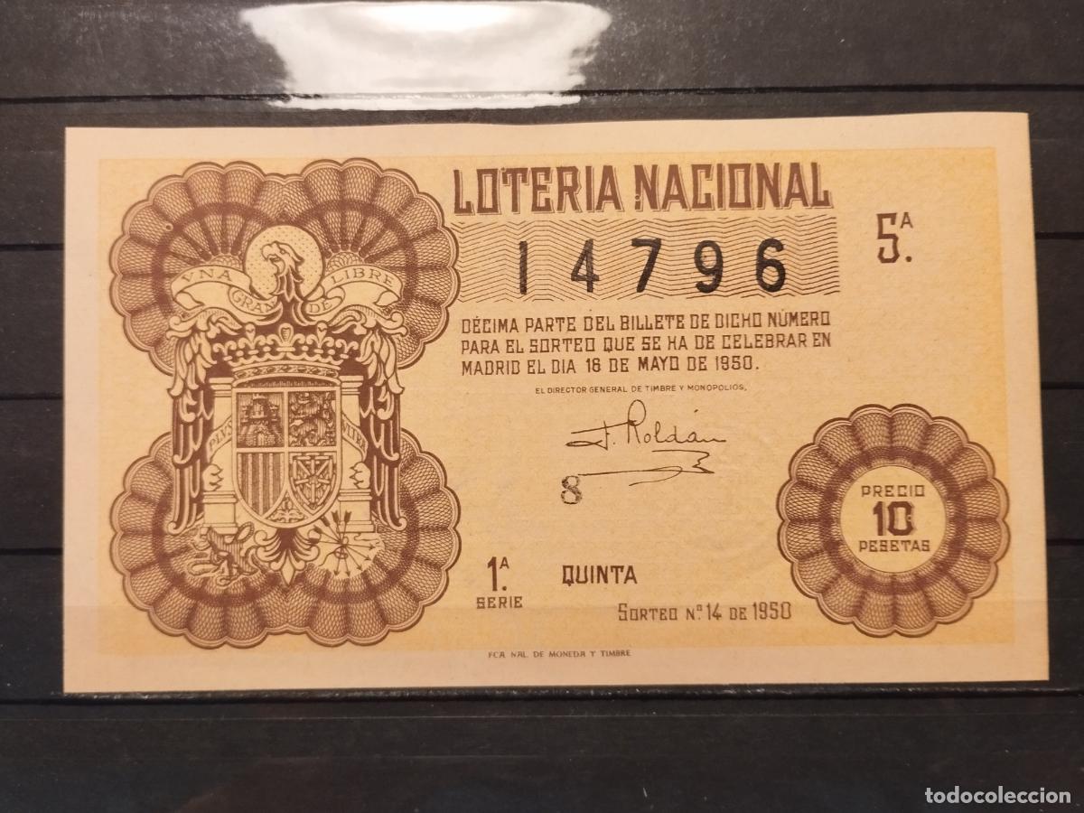 Loter&iacute;a Nacional: TKZ -- DECIMO LOTERIA NACIONAL. 1950. SORTEO N&ordm; 14. MADRID. PLANCHA LUJO.