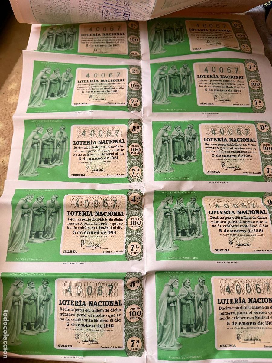 Loter&iacute;a Nacional: Cuatro series completas loter&iacute;a nacional 5 de enero 1961