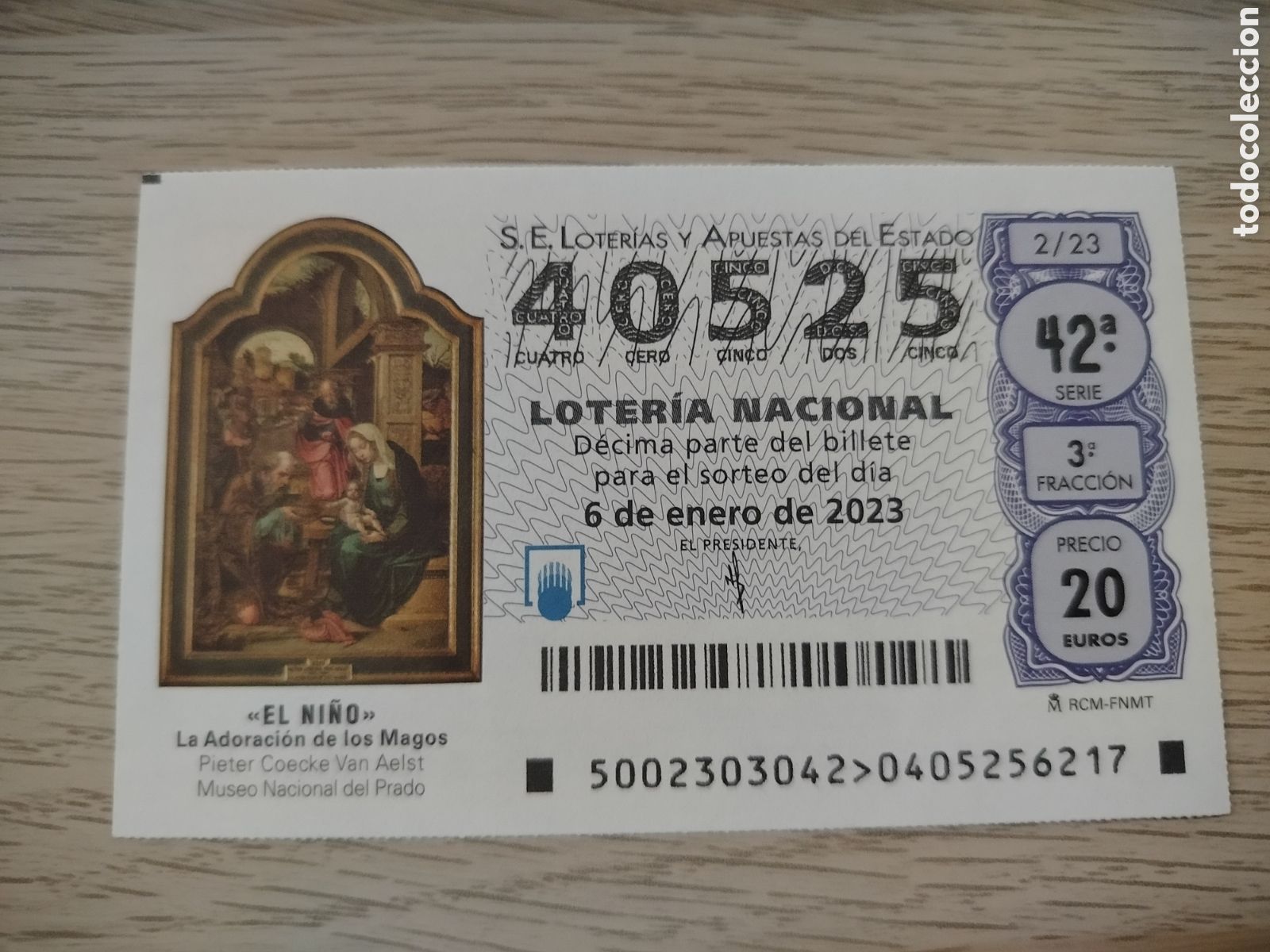 Loter&iacute;a Nacional: LOTERIA 6 ENERO 2023 - 40525
