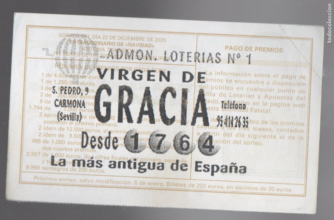 Loter&iacute;a Nacional: LOTER&Iacute;A NACIONAL - ADMINISTRACION DE LOTERIA DE CARMONA (SEVILLA) -