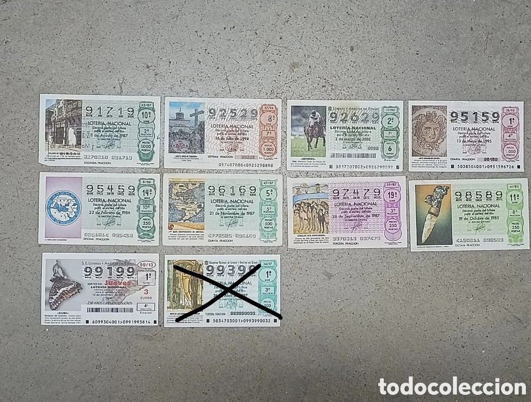 National Spanish Lottery: N&Uacute;MEROS CAPIC&Uacute;AS - 90009 A 99999 - PRECIO POR UNIDAD - ME QUEDAN LOS DE LA FOTOGRAF&Iacute;A