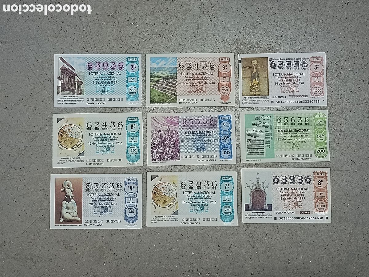 Loter&iacute;a Nacional: N&Uacute;MEROS CAPIC&Uacute;AS - 63036 A 63936 - PRECIO POR UNIDAD - ME QUEDAN LOS DE LA FOTOGRAF&Iacute;A