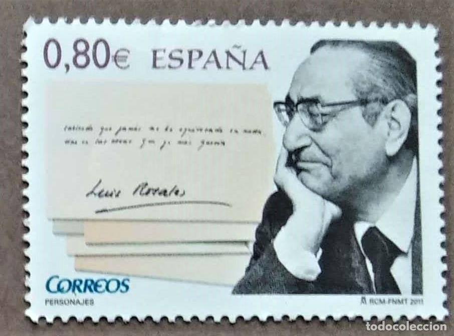 Loter&iacute;a Nacional: Espa&ntilde;a. 4670 Personajes: Luis Rosales, poeta. 2011. Sellos nuevos y numeraci&oacute;n Edifil.