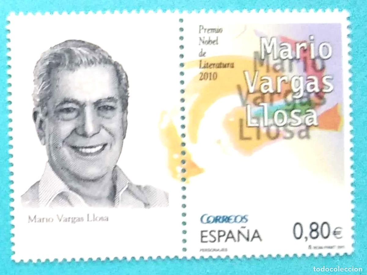 Loter&iacute;a Nacional: Espa&ntilde;a. 4672 Personajes: Mario Vargas Llosa con vi&ntilde;eta. 2011. Sellos nuevos y numeraci&oacute;n Edifil.