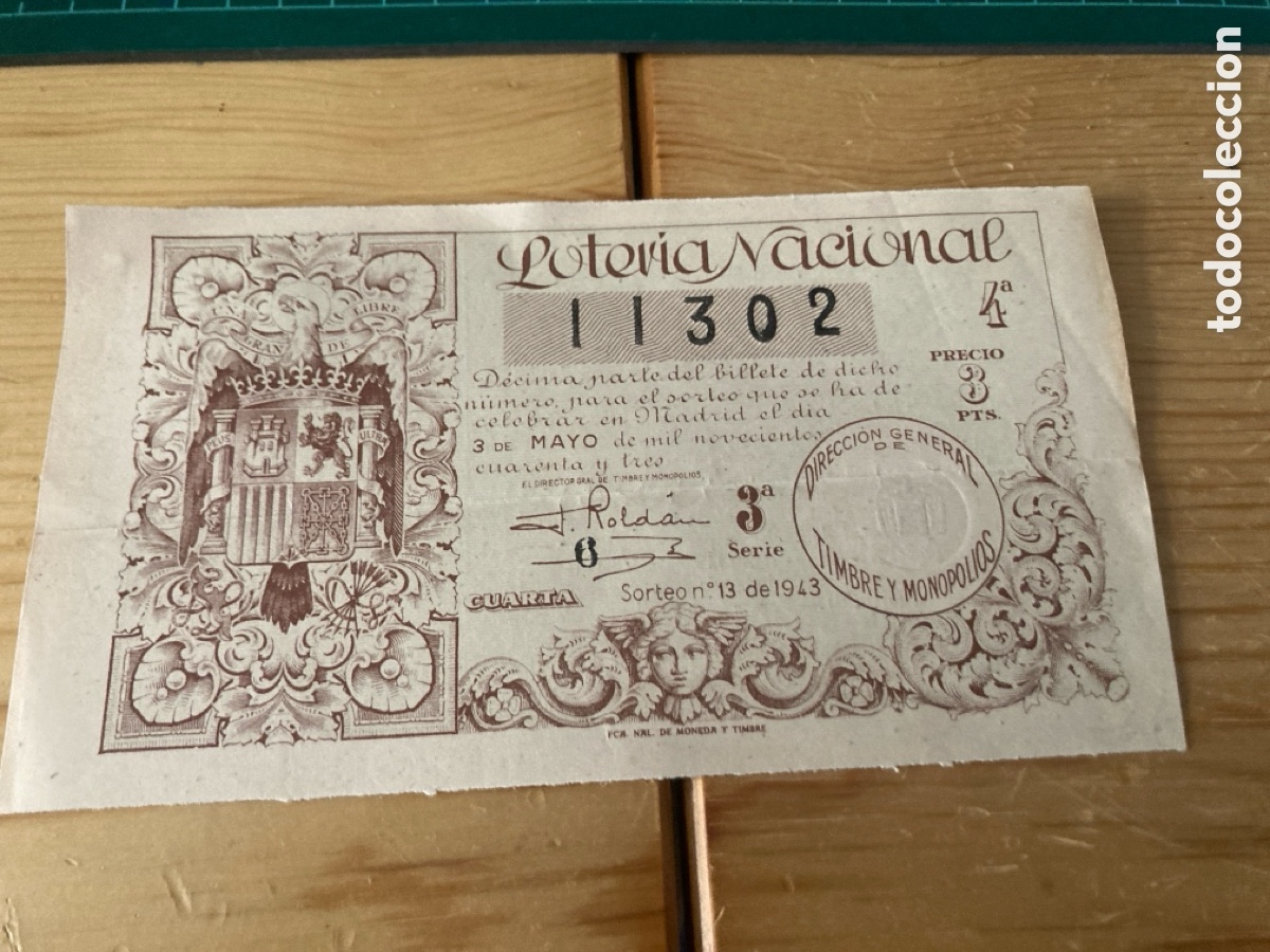 Loter&iacute;a Nacional: Loterua sorteo 13 1943